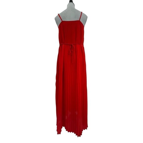 Banana Republic, red Christmasy accordion folded fabric, chiffon maxi size 0 fla - Picture 10 of 16